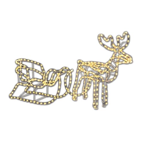 Nipach GmbH Rentier mit Schlitten aus 14 m Lichterschlauch 504 Birnen...