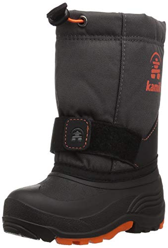 Kamik Kids Rocket Insulated Winter Boots,Charcoal/Flame,10T