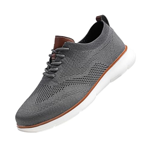 Zapatos de traje de hombre transpirables de tela de punto con cordones, zapatos casuales clásicos, zapatos de boda, zapatos de breeze, zapatos de malla de negocios, zapatos deportivos, zapatos de