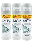 Mum Unperfumed Roll On Deodorant 50 ml Pack of 3 | 48hr Sweat & Odour Protection | Alcohol-Free Antiperspirant for Women & Men | Fragrance-Free | Vegan | Eco Glass Bottle | 50% Extra Free Offer