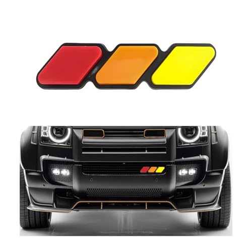 Image of Car Grille Decor Badge, Tri-Color Front Grille Decoration Label Emblem, Creative Badge Decal Auto Bumper Trim Compatible with Tacoma 4Runner, Exterior Car Accessories (Style D)