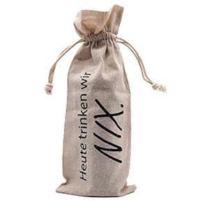 Flaschentasche & Etikett für alle die Sich Nichts/Nix wünschen. Nichts Geschenk, lustige Verpackung für EIN Wein…