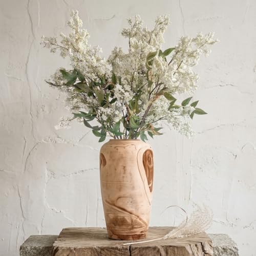 UOROMI 43' Tall Faux Berry Stems for Floor Vases, 3 Pcs White Artificial Spring Floral Branches, Bendable Long Stem Fake Plants for Farmhouse Home Decor, Mantel & Wedding Centerpiece