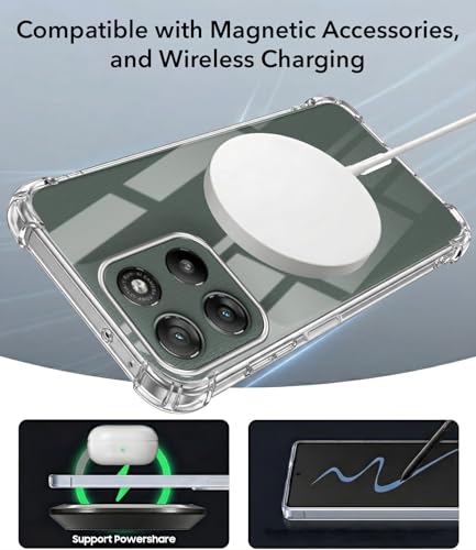 Image of Jkobi Shockproof Crystal-Clear Back Cover for Motorola Moto G67 Power | G57 Power (Magsafe Wireless Support | Drop & Camera Protection | Hard Polycarbonate)