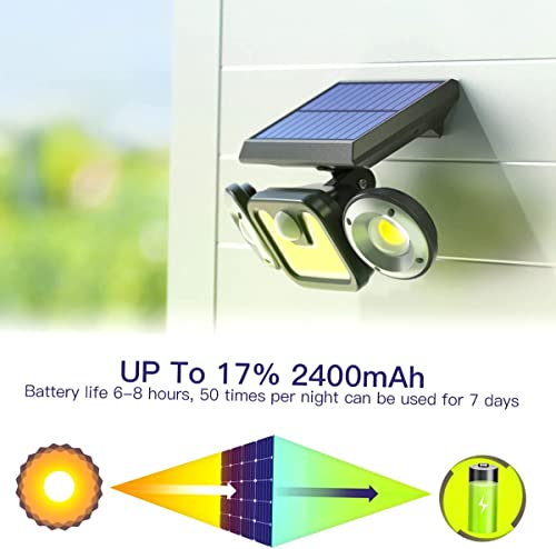 Vistreck Solar Flood Lights Outdoor - 83 Led Waterproof Solar Motion Sensor Lights With 3 Modes And 3 Heads 270° Wide-Angle Lighting, For Garden, Front Door, Backyard, Yard, And Dark Areas (2-Pack) #TOP4