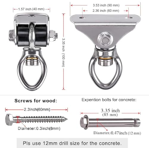 Image of BeneLabel Heavy Bag Hanger for Punching Bag Beam Mount Hardware 360 Rotation Boxing Bag Ceiling Mount I-Beam Hanger for Hanging Heavy Punching Bags Wall Hangers