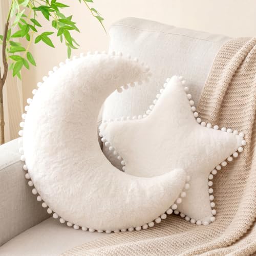 Jetec 2 Pieces Star Pillow Moon Shaped Pillow Creative Star...