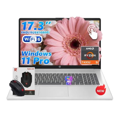 Image of HP 17 Inch Touchscreen Laptop - AMD Ryzen 5 7430U 32GB RAM 1TB SSD W11 Pro