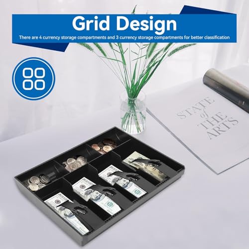HERCHR 32 x 24.5 x 3.5cm / 12.6 x 9.6 x 1.4inch Cash Register Insert Tray - Image 4