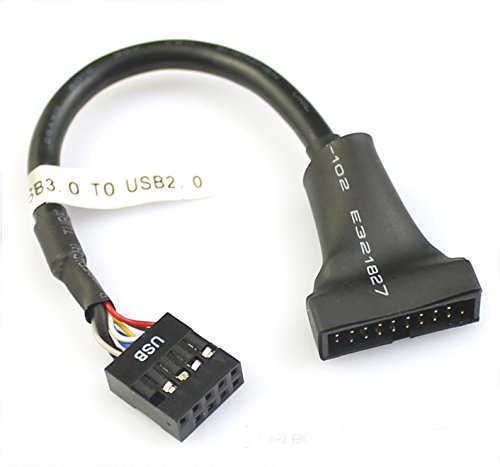 19-Pin USB3.0 to USB2.0 Adapter Header Cable - Suitable for use with USB 2.0 Based Mother Boards