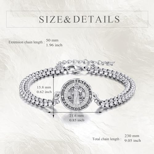 YFN Patron Saint Bracelet Sterling Silver Religious Protector Bracelet Jewelry Gift for Women Men4