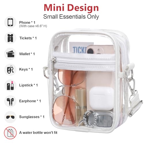 Image of PACKISM Clear Bag for Stadium Events - Clear Purses for Women Transparent Crossbody Messenger Bag for Concerts Game Day