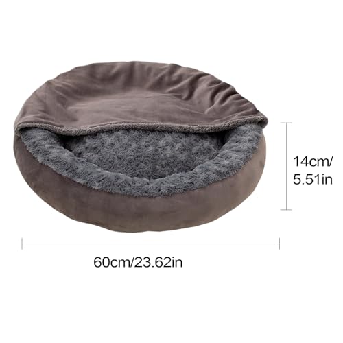 Körbe für Katzen – Hundekorb mit Höhle – rundes Bett in Donutform, warm und deckend, zur Beruhigung von Welpen im Freien während der Wintersaison auf Reisen und für – Bild 6