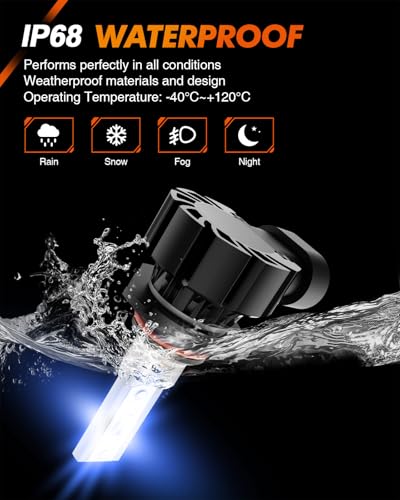 Image of SEALIGHT 9145 H10 LED Fog Light Bulbs Bule, 13,000 LM 6500K Cool White H10 Led Bulb, 1:1 Size 9040 9140 9145 Led Fog Lights Bulbs for Cars, Plug & Play, 2 Pack