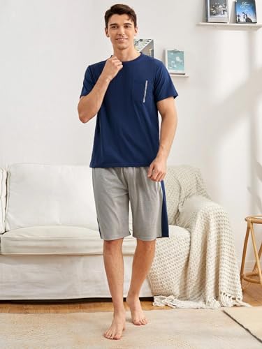 Image of Men's Pyjama Set || T-Shirt and Shorts Set for Men || Night Wear for Men || Night Suit for Men (Cord-04-07)