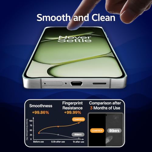 Image of Czartech Military-Grade Gorilla Tempered Glass for OnePlus Nord 6 / OnePlus Nord CE6 | 9H Hardness, Edge-to-Edge Coverage with Easy Installation Kit