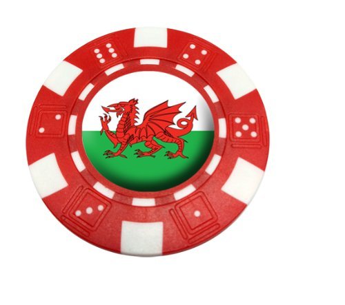 WALES POKER CHIP GOLF BALL MARKER