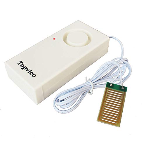 Topvico Water Leakage Alarm Detector Sensor 120dB Flood Alert Leak Detection Work Alone Home Security Low Battery Alert (3 Pack)