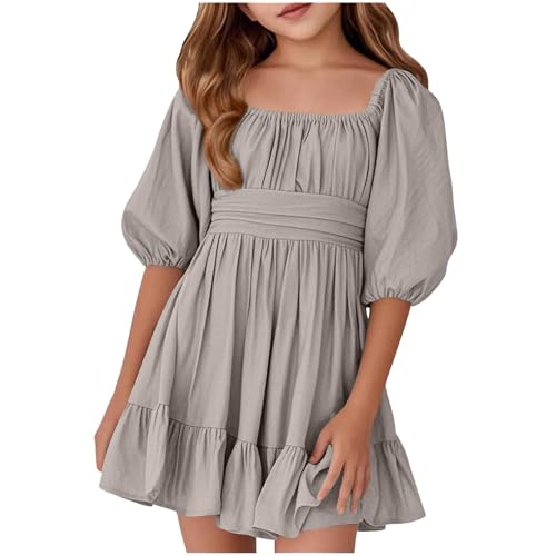 Mädchen Kleider Freizeitkleider Strandkleid Teenager Knielang...