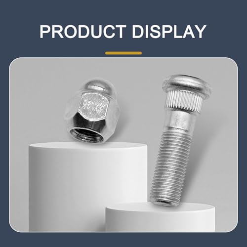 Image of 4 PCS Car M12 x 1.25 Steel Tire Screw Rod, Anti-Rust Wheel Stud and Lug Nut Kit, 28171AJ000 28365-FE001 Fastener Replacement Part, Compatible with Subaru Forester Outback Legacy (Silver)
