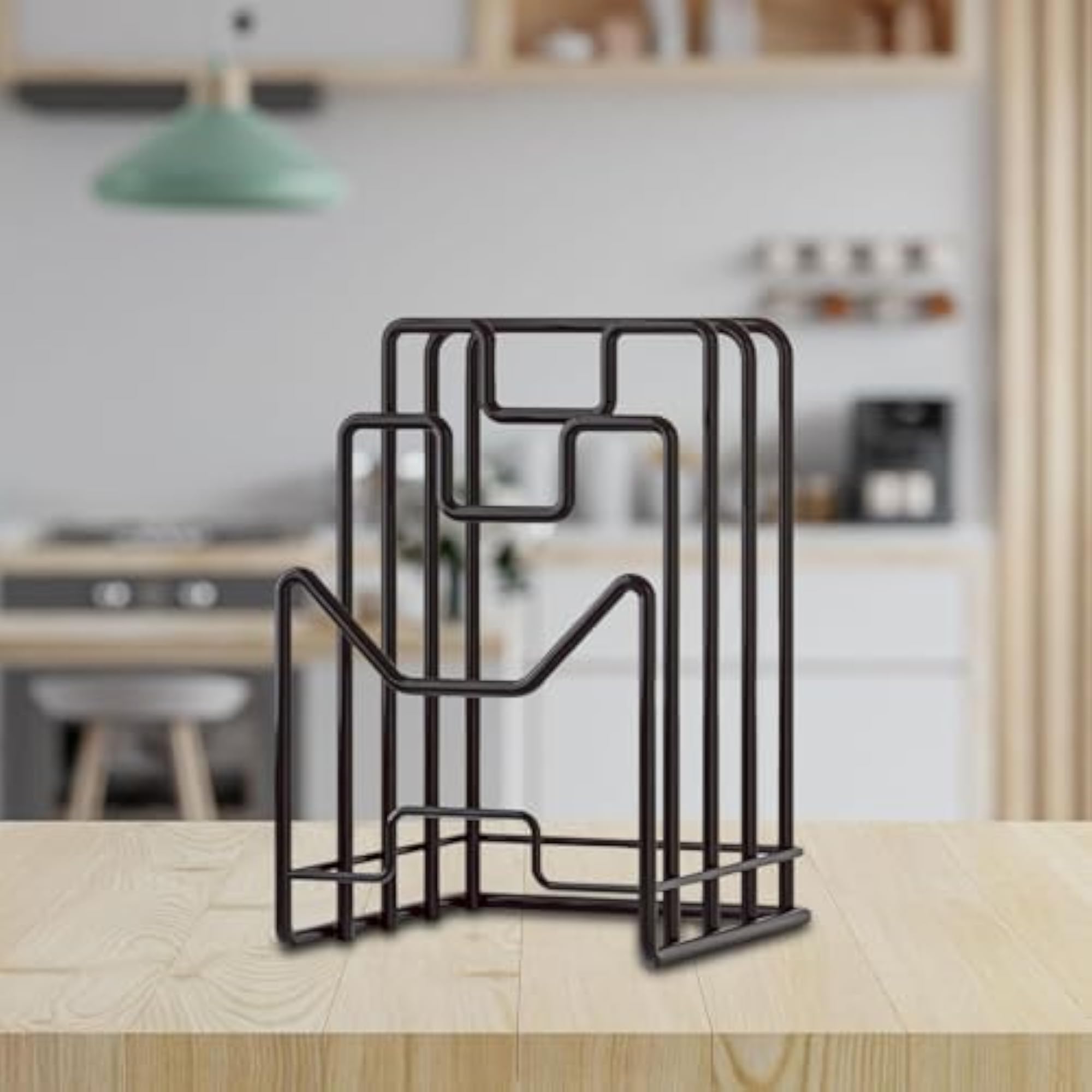 Black Cutting Board Storage Rack Stand