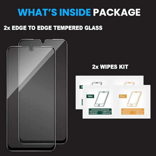 Image of FIRST MART Tempered Glass Screen Protector for Samsung Galaxy A17 / Galaxy M17 / M36 / F36 / Galaxy F17 - Full-Glue Screen Guard, 3D Edge to Edge, HD Clear, Bubble-Free, Case-Friendly, Black, Pack of 2