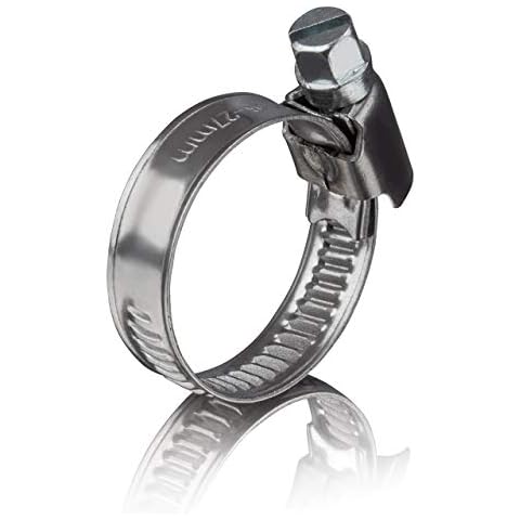 GARSIDURO® 6 Stück DIN3017 Schlauchschellen 16-27mm in W5 Industriequalität, 9 mm Band - hochwertiges Set aus rostfreien V4A Schlauchklemmen für Waschmaschine, Ablaufschlauch, Geschirrspüler Cover