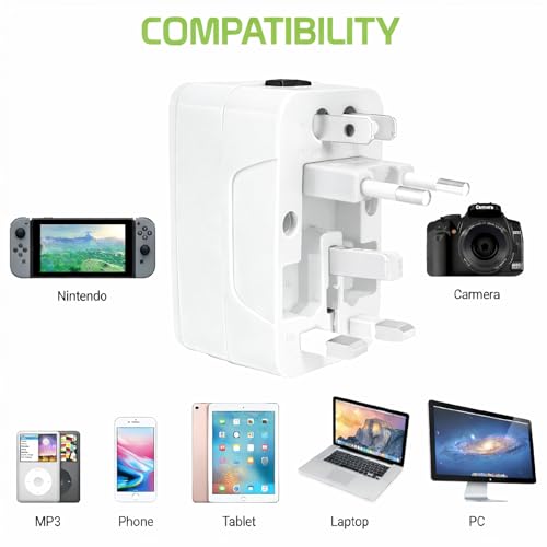 Image of MX Universal Travel Adapter | All-in-One Worldwide Plug Adapter for 150+ Countries | Compact Travel Socket with LED Indicator | Compatible with UK, Europe, USA, China, Japan & Thailand