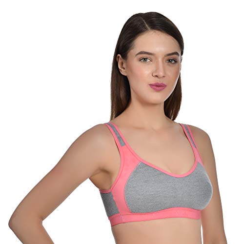 Image of Aimly Women's Cotton Non-Padded Wire Free Full Coverage Bra Pink, Dark, Pink, Maroon Size: 34