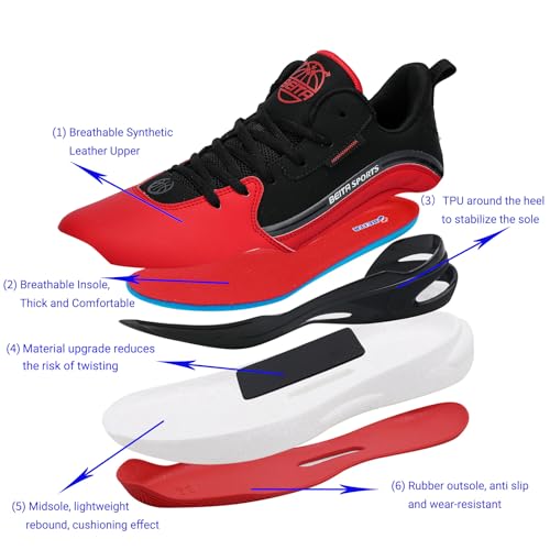 Image of Beita High Upper Basketball Shoes for Men Sneakers Breathable Sports Shoes Anti Slip