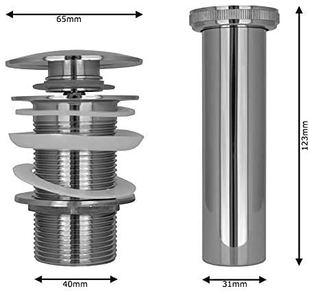 Desagüe push button cromado para fregadero de cocina y lavabo moderno 5