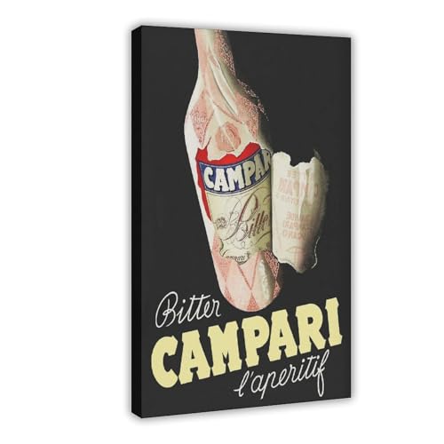XYSWDD Póster de Bitter Campari, arte vintage de bar, publicidad de bebidas, pósteres e impresiones estéticas para habitación, dormitorio, oficina, 20 x 30 cm