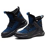 Picture of SYLPHID Steel Toe Boots for Men Safety Shoes for Women Work Sneakers Slip Resistant, 66Blue,Women Size 15, Men Size 14
