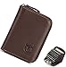 Edmen Thin Soft Leather Accordion Style Genuine Leather RFID Secured Card Case Wallet with Zipper