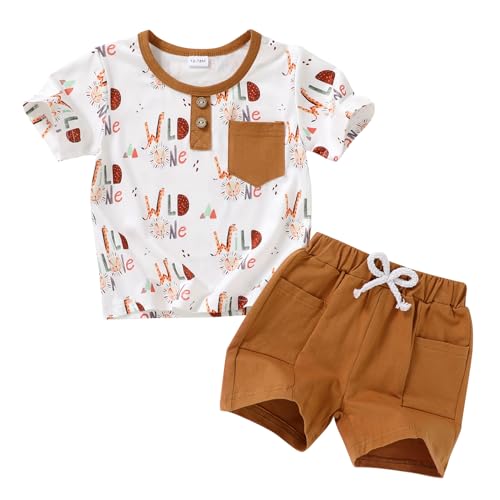 Image of YOUNGER TREE Toddler Baby Boy Summer Clothes Dinosaur T-Shirt and Shorts Boy Outfits 12 Months to 4T
