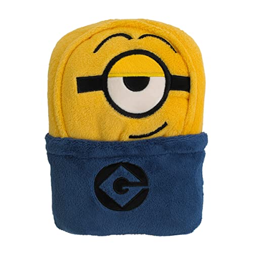 Image of Illimuniation Lazy Minions Club Yellow, Blue and White, Minion Character Shaped Toddler Blanket