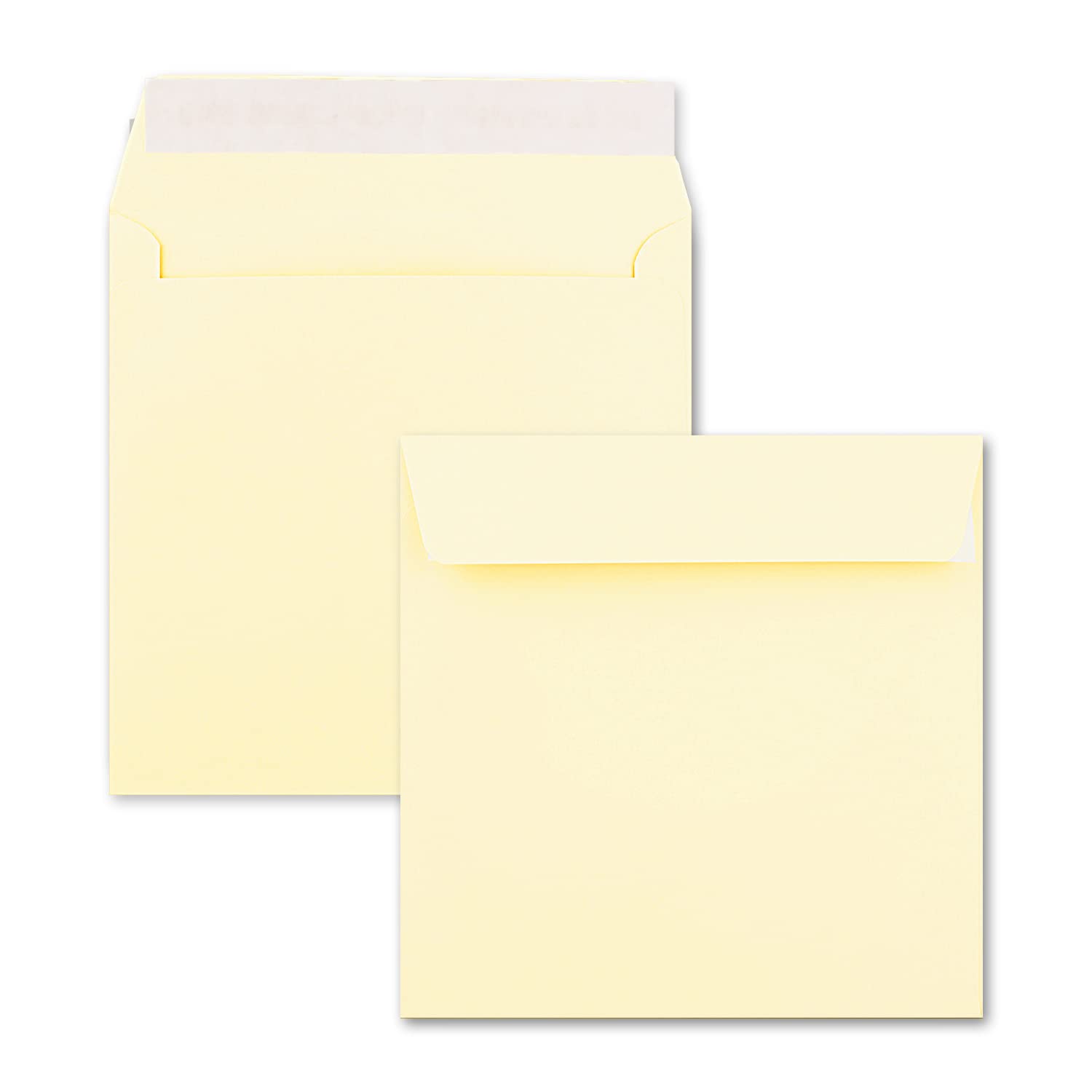 400 kwadratowych kopert waniliowych (kremowych) – 15,5 x 15,5 cm – 120 g/m², stabilne koperty bez okienka – od Twojego Glüxx-Agent
