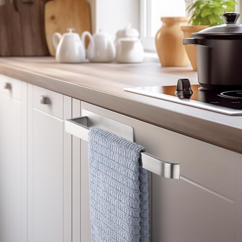 Miniatura 8 de Oetams Toalleros De Baño Sin Taladro, 304 Acero Inoxidable Toallero Autoadhesivo Toallero Para Pared Estable De Un Elegante Cepillado Plata