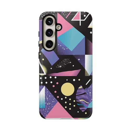 Coque Samsung Galaxy S24 Plus Vaporwave géométrique abstraite noire rigide
