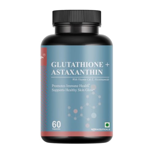 Image of Glutathione + Astaxanthin 60 Veg Capsules | Advanced Antioxidant Formula with Vitamin C, Vitamin E & Niacinamide | Supports Skin Brightening, Radiant Skin, Skin Health & Youthful Skin Support