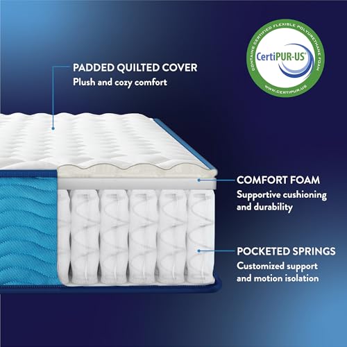 Best Price Mattress 10 Inch Hybrid Mattress, Tight Top, Supportive Foam, Pocketed Coils, Certified Safe Foams & Fabric, Mattress in a Box, Queen by Best Price Mattress - Used condition - Image 5