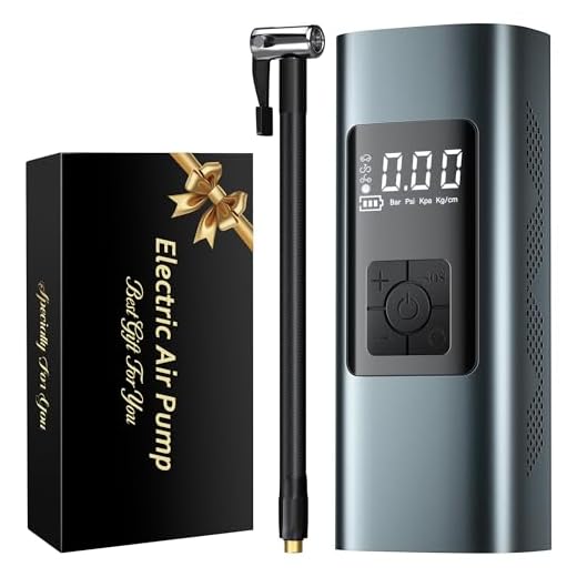 Coquimbo Bike Pump Tire Inflator Portable Air Compressor: 150PSI Electric Air Pump for Car Tires Cordless Car Bike Motorcycle Accessories Gifts for Men Him Her Dad Adults (Gun Gray)