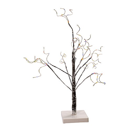 Árbol de corteza navideño artificial con guirnalda de luces multicolor 4