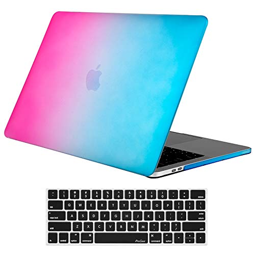 ProCase MacBook Pro 13 Case 2019 2018 2017 2016 Release A2159 A1989 A1706 A1708, Hard Case Shell Cover and Keyboard Skin Cover for MacBook Pro 13 Inch with/Without Touch Bar -Rainbow