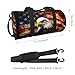 Sports Gym Bag for Women Men Travel Duffel Bag Tote Weekender Bag American Flag Fire Eagle Carry on Overnight Bag for Travel Swimming Fitness Workout Sports Duffle Bag