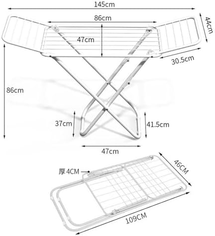 Clothes Drying Rack, Laundry Drying Rack with Adjustable Gullwing and Foldable for Easy Storage, Folding Clothes Drying Rack for Indoor and Outdoor Use