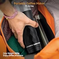 Diceaynico Tragbare Kaffeemaschine, Manuelle Espressomaschine für unterwegs, 13–18 bar Druck, Kompatibel mit Kapseln und Kaffeepulver, Ideal für Camping, Büro und Reisen, Schwarz – Ansicht 3