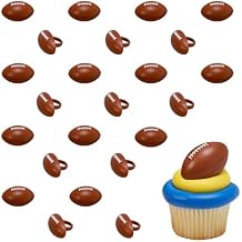 DECOPAC 3D Football Rings, Cupcake Decorations, Food Safe Cake Toppers 24 Pack