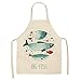 YXDZ (2 Piezas Bata De Cocina para Adultos De Algodón Y Lino Cocina Femenina Chaleco Tipo Chaleco Delantal Doméstico Impermeable Y A Prueba De Aceite A