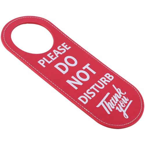 CALFOVERA Panneau de Porte « Ne Pas Déranger » en Cuir Synthétique Double Face 8.86 x 3.35(5) cm Réversible Amusant Décoration de Bureau pour Cliniques Toilettes Hôtels